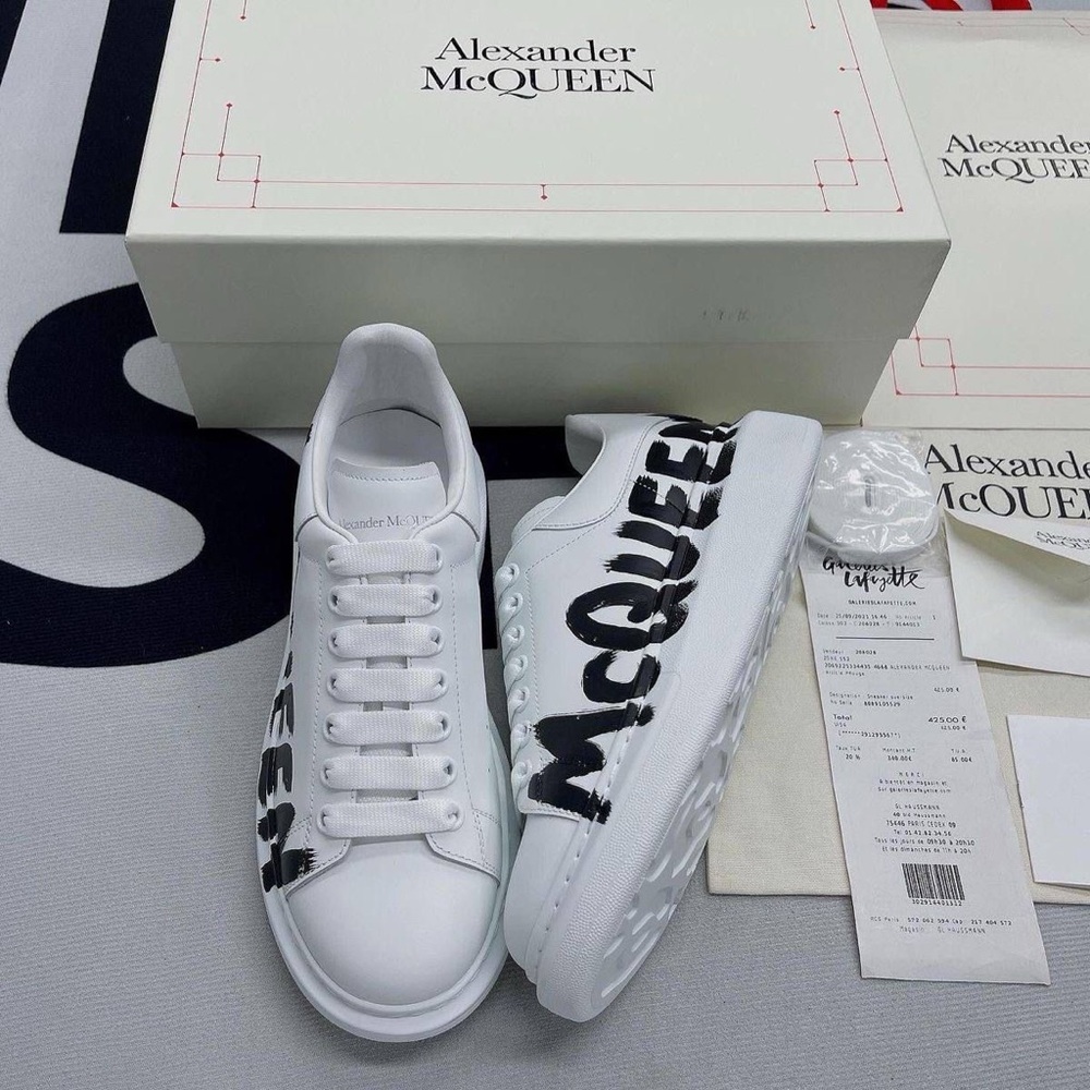 Alexander McQueen White and Black Men's Sneakers